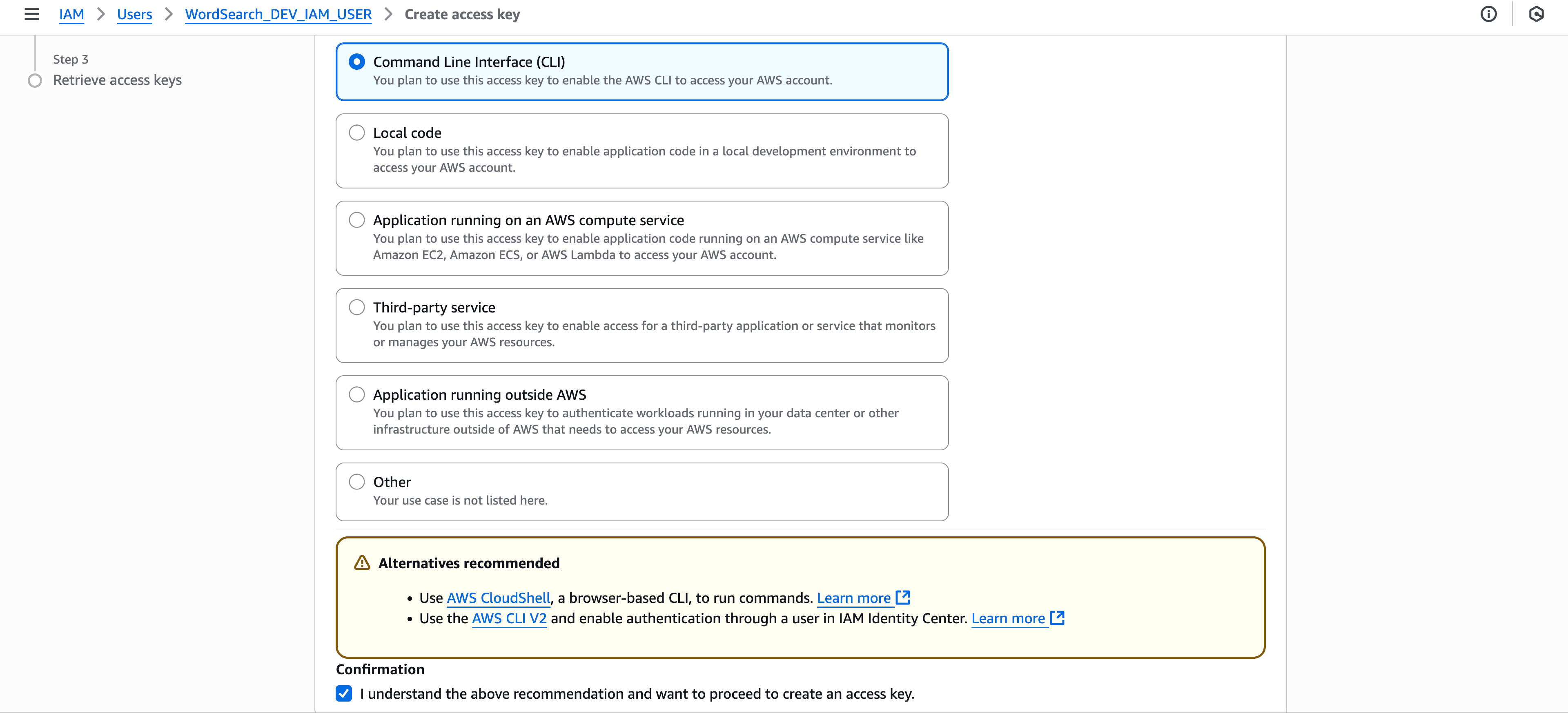 aws iam user